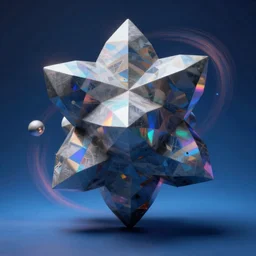 hyperrealistic highly detailed Kepler's Platonic solid model sacred iridescent in motion escher dali matte painting dramatic blue lighting wide angle hd 8k sharp shallow depth of field