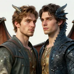 hyperrealist portrait male couple from dragons and dungeons by jeremy mann and alphonse mucha, fantasy, photorealistic, octane render, unreal engine, dynamic lighting, bet face, handsome man, beautiful, wlop, cute, perfect factions, perfect man, trending on artstation, poster, volumetric lighting, very detailed faces, 4 k, award winning