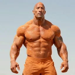 dwayne johnson made out of orange stone