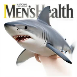 handsome human - like shark that has had plastic surgery, national geographic men's health magazine photo