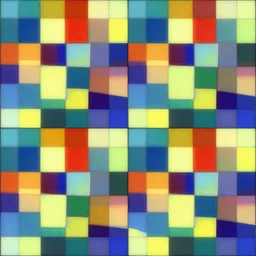 seamless pattern of large colorful squares in escher style, kim jung gi style