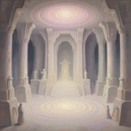 a painting of an ancient underground dungeon temple, intricate, elegant, highly detailed, swirly magic ripples, pastel colors, digital matte painting, artstation, concept art, by greg manchess, huang guangjian, gil elvgren, sachin teng, greg rutkowski, jesper ejsing, ilya kuvshinov