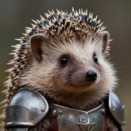 hedgehog knight, an anthropomorphic furry knight who is a hedgehog, award-winning digital art, featured on artstation, intense aesthetic, 8k, headshot portrait