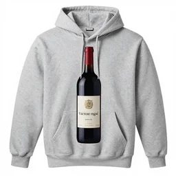 hoodies with a wine bottle print by victor ngai