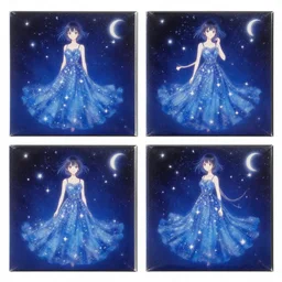 four split album cover art for blue waltz dress of stars night akihiko yoshida