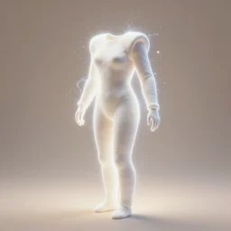 realistic photo of a a blurred marshmallow bodysuit, side view, empty soft glowing space filled with sparkles, emitting electric tesla aura radiation 1 9 6 0, life magazine photo, natural colors, metropolitan museum, kodak, 8 k, very detailed, high resolution, product photo,