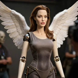 animatronic Angelina Jolie, BTS photo, Stan Winston studios, detailed, 4k