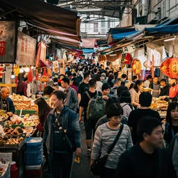 Crowded Shangai Markets 2015 4K photo