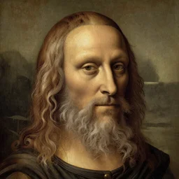 the face of an old wizard in the style of leonardo da vinci