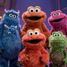 1 9 7 6 synthetic fur monsters with large eyes, cinematic movie scene, inspired by the movie the fifth element and'fraggle rock'