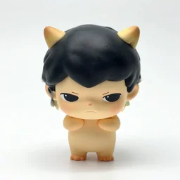 toonix character, pouting, high quality, looking down, white background, innocent looking, figurine, shadow beneath character,