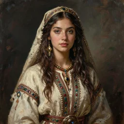 portrait of nomad young woman tramp in dress cloth greg manchess portrait painting of bard, d & d, fantasy, medium shot, asymmetrical, intricate, elegant, matte painting, illustration, hearthstone, by greg rutkowski, by greg tocchini, by james gilleard, by joe fenton