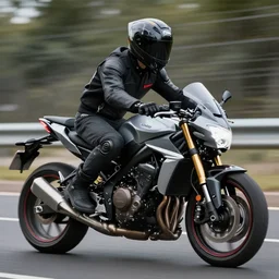 jaguar cyborg riding a motorcycle
