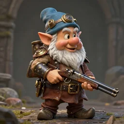 dwarf with shotgun steampunk, hyper detailed, quality