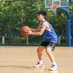 a teenager paying basketball