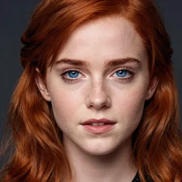 full body portrait of redhead emma watson by greg rutkowski, penelope ives from penny dreadful, vesper lynd from casino royale, blue eyes, proportional perfectly detailed eyes pupils, artstation hq