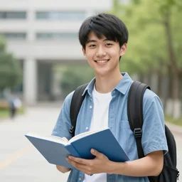 high quality picture of a university freshman student smiling at the camera for a photo book 4 k