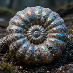 magnificent ammolites, cinematic, ultrasharp hyperdetailed octane render, concept art, iridescent, beautifully lit