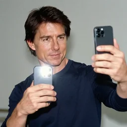 tom cruise accidently left the flash on when taking a selfie