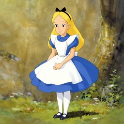 alice in wonderland by ernst haeckel, by moebius, by wally wood and studio ghibli