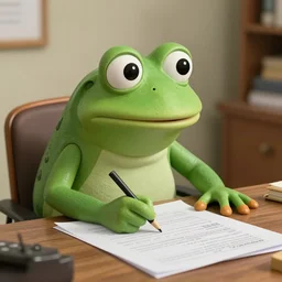 pepe the frog doing taxes, realistic old photograph