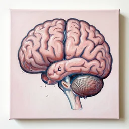 symmetrical brain, painting on canvas, watedrops, water droplets, acrylic painting, acrylic pouring, painting, influencer