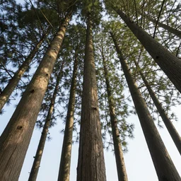 tree trunks growing and spiraling around one another, leading high into the sky, 8 k