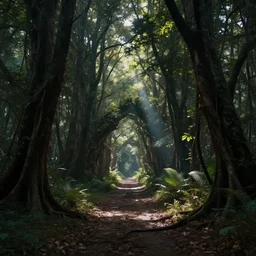 a portal to another dimension in the wild deep in the bush, mystical