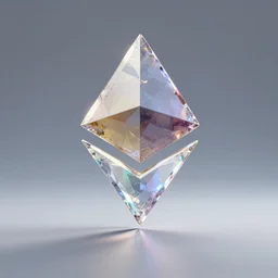 rainbow ethereum logo as crystal