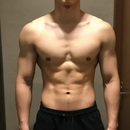 a hot shirtless 2 0 years old man with abs and bisceps