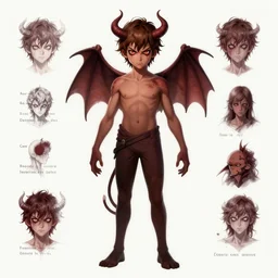 cursed demon possessing an australian boy with brown hair design, character sheet, brown hair, hair is a little longer than normal, greg rutkowski, zabrocki, karlkka, jayison devadas, trending on artstation, 8 k, ultra wide angle, zenith view, pincushion lens effect