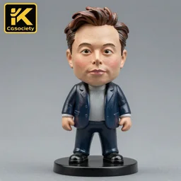 hand painted elon musk figurine statue, grey background, hyperdetailed, artstation, cgsociety, 8 k