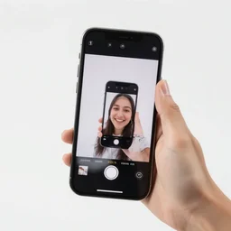 a floating smart phone taking a picture of itself in a mirror, the phone contains an image of itself, infinite recursion, ink drawing, in the style of m. c. escher