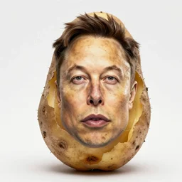 ( elon musk ) face potato hybrid, potato skin, potato skin, potato, elon musk portrait, potatoes