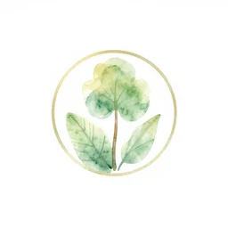 watercolor nature logo on white background