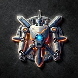 a company logo, concept art, stylized, symmetrical, illuminated lighting, neural network design, robotics, programming, industrial, texture, manufacturing, single logo, centered, symbol, shaded, dark shadows, dynamic lighting, watercolor paint, rough paper texture, dark background, dark mode, 4 k, pencil marks, studio lightning, bright colors, intricate, masterpiece, photorealistic, hiperrealistic, sharp focus, high contrast, artstation hq, deviantart trending, 4 k uhd