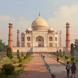 city of new delhi, digital painting, realistic, artstation