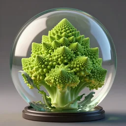 romanesco brocoli inside the glass ball, cgsociety, cgi, octane render, unreal engine 9