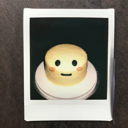 polaroid photo of trololol face cake