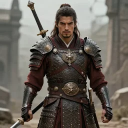 a handsome male warrior by Boris Valejo