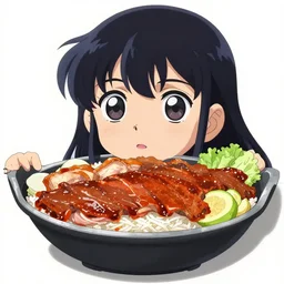 my dinner at kbbq tonight, giant anime meal
