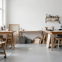 messy artist studio