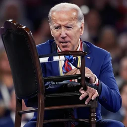 joe biden hit with chair at wrestlemania, detailed facial expressions, hyper detailed