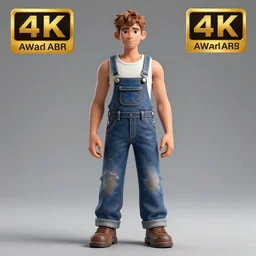 full body pose, anthropomorphic artificial intelligence, painted overalls, highly detailed, 4 k, hdr, smooth, sharp focus, high resolution, award - winning photo, artgerm, photorealistic