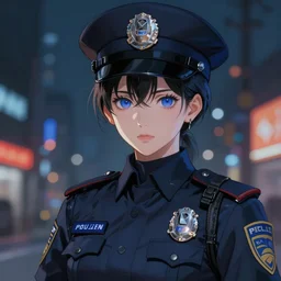 portrait painting of cyberpunk police officer, trending on pixiv, art by tsutomu nihei