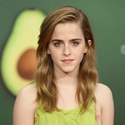 emma watson as an avocado, blurred