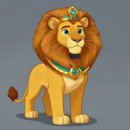beautiful tlk portrait character design of an egyptian lion. deviantart adoptable, style of maple story and zootopia, portrait studio lighting by jessica rossier and brian froud in the style of disney, traditional