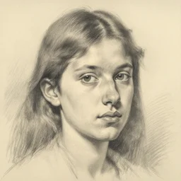 loose 5 minute sketch of a beautiful face, pencil drawing by john singer sargent