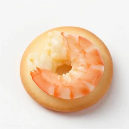 a 5 0 mm macro shot of a prawn cookie