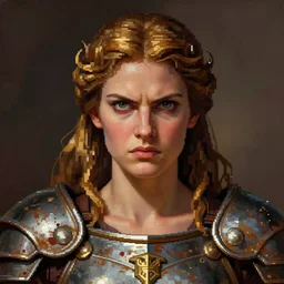 pixel art of The Greek godess Hera looking angry, rusty armor, portrait, digital painting, artstation, concept art, smooth, sharp focus, beautiful face, symmetric face, cinematic, videogame cover art, by Artgerm and Greg Rutkowski and Alphonse Mucha